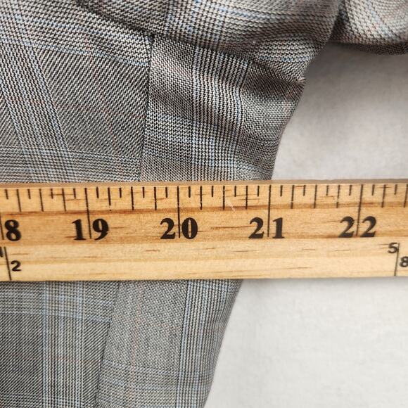 Sam Surin Bespoke Blazer Men 42 Gray Glen Plaid Luxury Wool Italy Jacket EUC - Picture 15 of 16